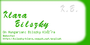 klara bilszky business card